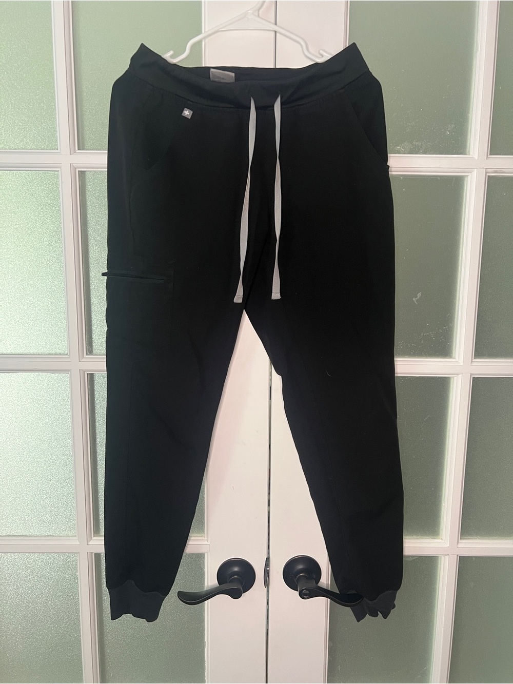 Figs Women’s Black Joggers with Gray Drawstring